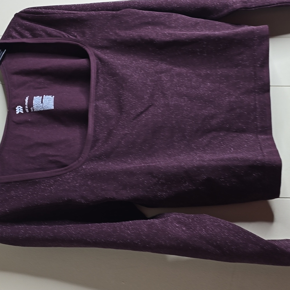 Womens Lurex Seamless Cropped Long Sleeve  Top XXL All In Motion - Picture 4 of 6